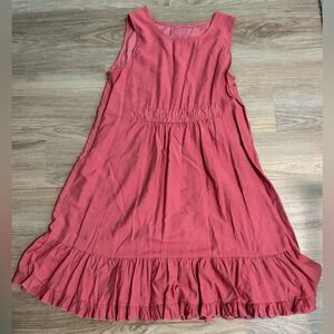 Sleeveless Coral Dress with Ruffle Hem